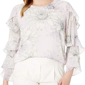 Vince Camuto | Pagoda Blossoms Ruffle Blouse 💜💕